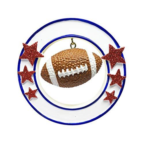 Football Player Personalized Ornament (Football with Star)