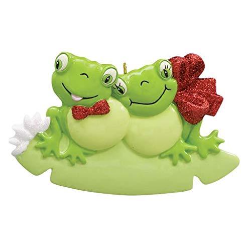 Frog Pad Personalized Ornament (Family of 2)