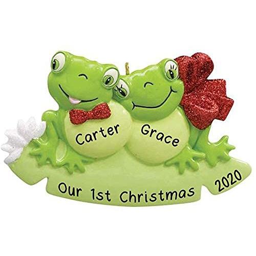 Frog Pad Personalized Ornament (Family of 2)