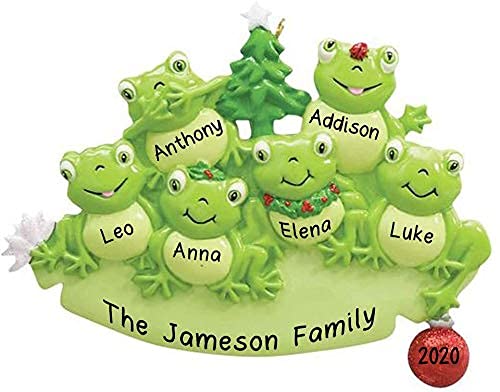 Frog Pad Personalized Ornament (Family of 6)