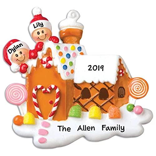 Gingerbread House Family Personalized Ornament (Family of 2)