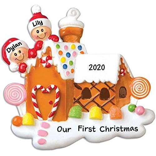 Gingerbread House Family Personalized Ornament (Family of 2)