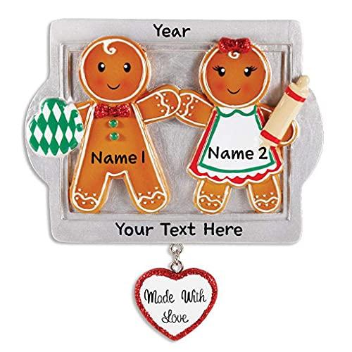 Gingerbread Made with Love Family Personalized Ornament (Family of 2) Default Title