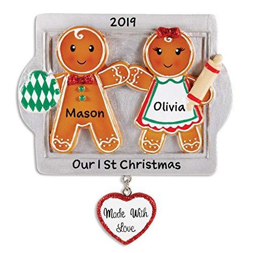 Gingerbread Made with Love Family Personalized Ornament (Family of 2)