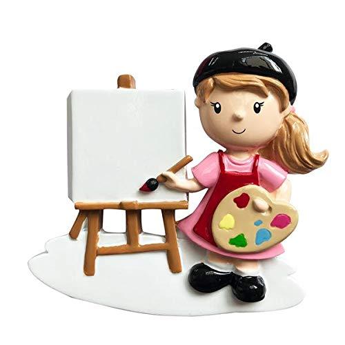 Girl/Boy Artist Palette Personalized Ornament (Girl)