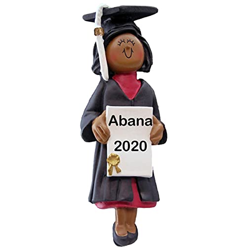 Graduate Girl Personalized Ornament (Graduate Female African American) Default Title
