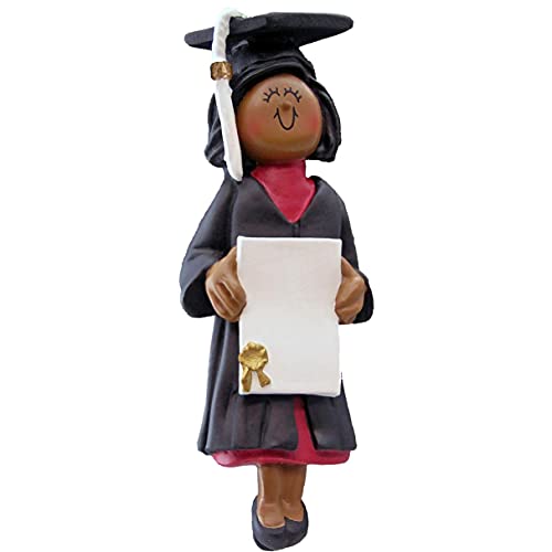 Graduate Girl Personalized Ornament (Graduate Female African American)