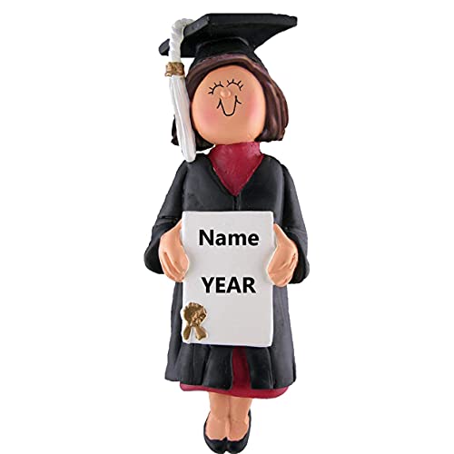 Graduate Girl Personalized Ornament (Graduate Female Brown) Default Title