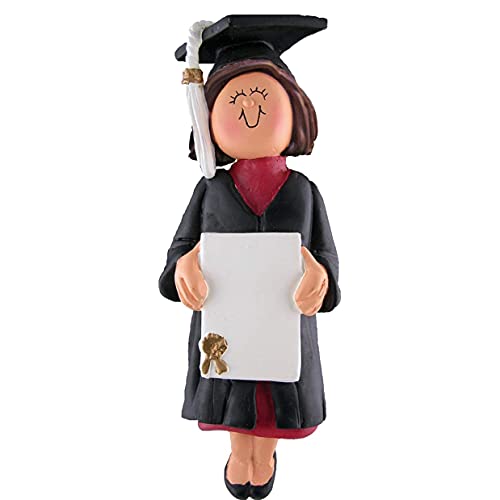 Graduate Girl Personalized Ornament (Graduate Female Brown)