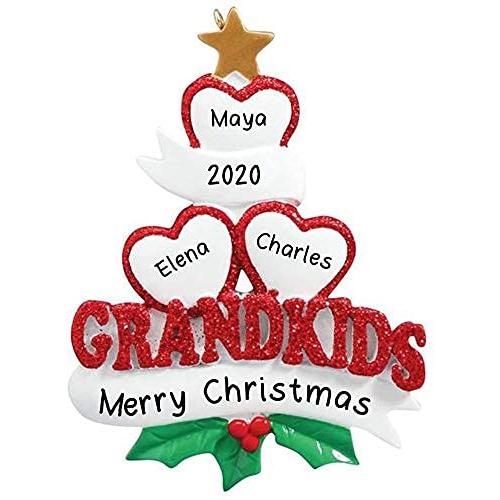 Grandkid Hearts Family Personalized Ornament (Family of 3)