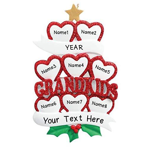 Grandkid Hearts Family Personalized Ornament (Family of 8) Default Title