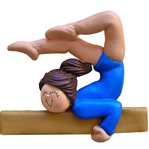 Gymnast Girl Personalized Ornament (Brown Gymnast) Default Title