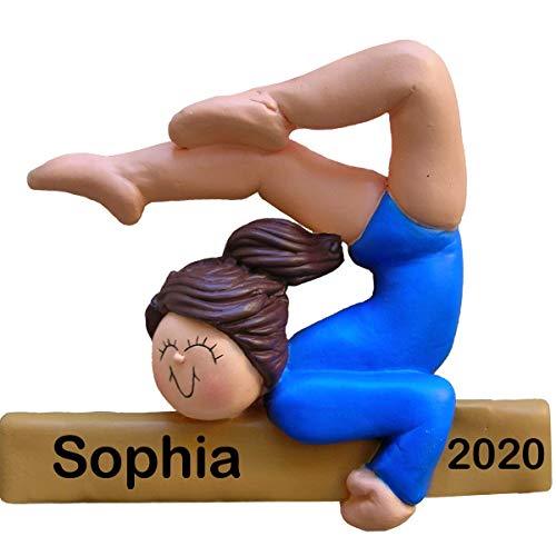 Gymnast Girl Personalized Ornament (Brown Gymnast)