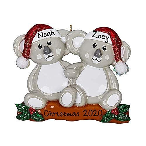 Happy Couple Christmas Tree Personalized Ornament (Koala Couple)