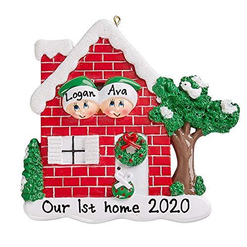 Happy Couple Christmas Tree Personalized Ornament (New Home Couple)