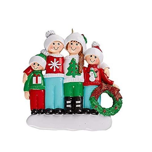 Happy Family Ugly Sweater Ornament (Family of 4) Default Title