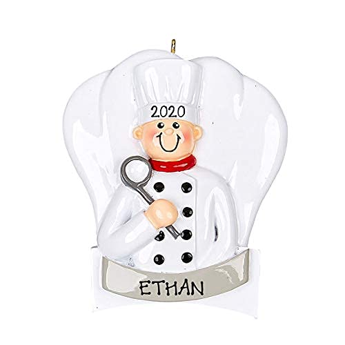 Head Chef Guy Personalized Ornament (Chef Man)