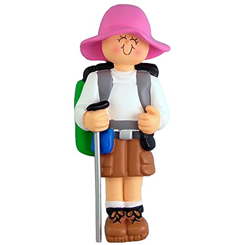Hiker Personalized Ornament (Female)