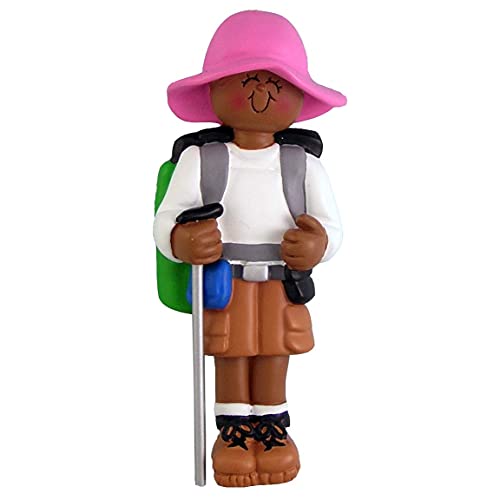 Hiker Personalized Ornament (Female African American) Default Title