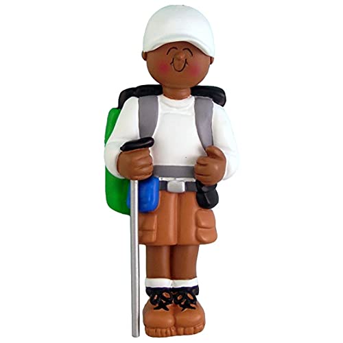 Hiker Personalized Ornament (Male African American) Default Title