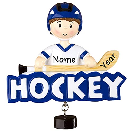 Hockey Boy Personalized Ornament