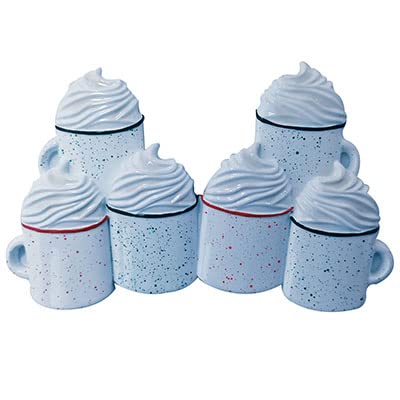 Hot Cocoa with Whipped Cream Personalized Christmas Ornament (Family of 6)