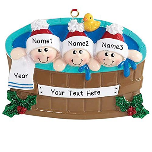 Hot Tub Heaven Family Personalized Ornament (Family of 3)
