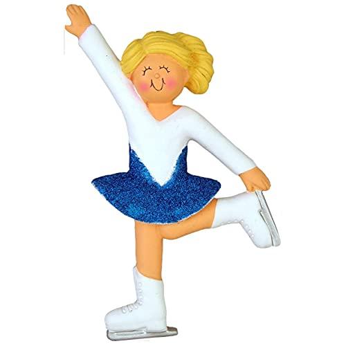 Ice Skater Personalized Ornament (Female Blonde) Default Title