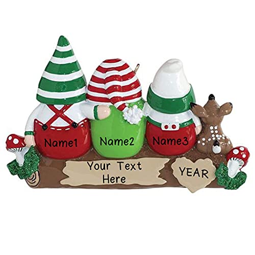 Idle Gnomes Family Personalized Ornament (Family of 3) Default Title
