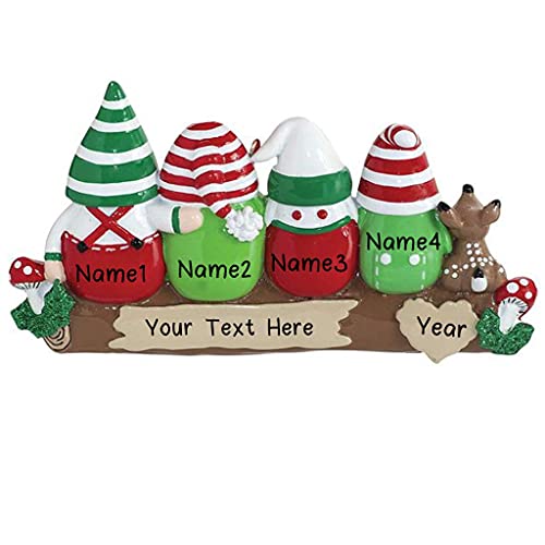Idle Gnomes Family Personalized Ornament (Family of 4) Default Title