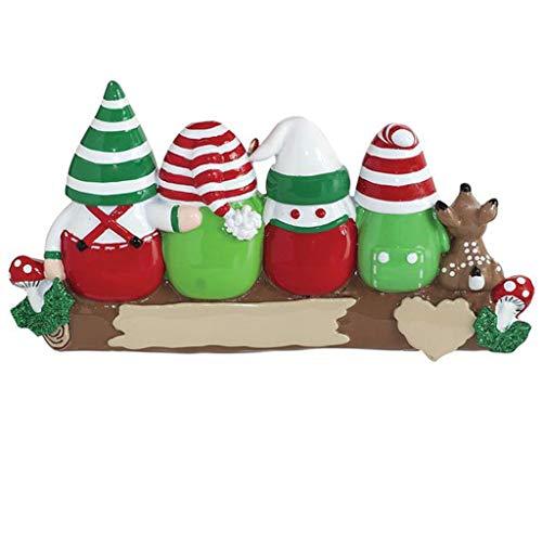 Idle Gnomes Family Personalized Ornament (Family of 4)