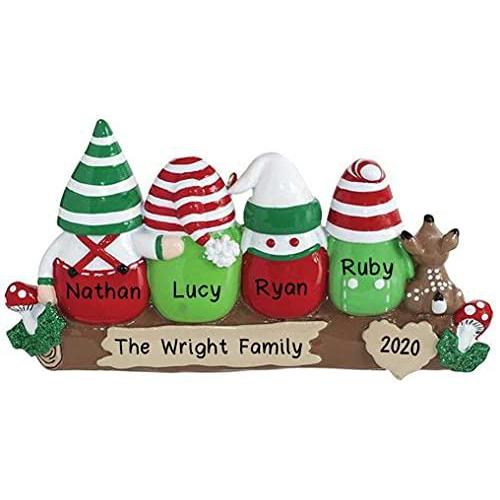 Idle Gnomes Family Personalized Ornament (Family of 4)