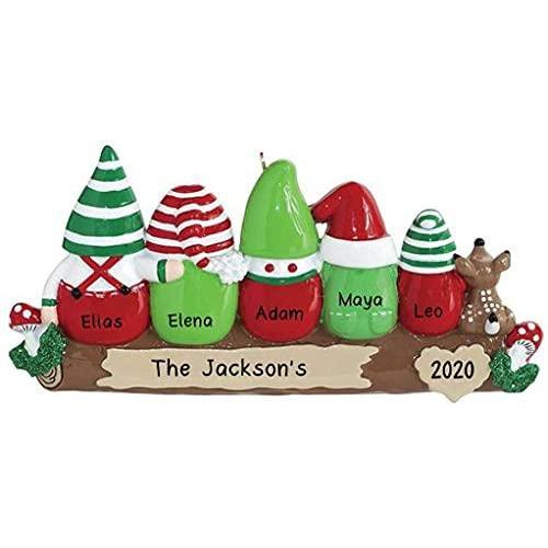 Idle Gnomes Family Personalized Ornament (Family of 5)