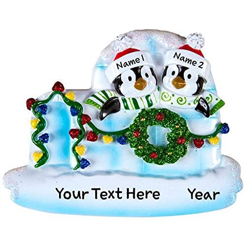 Igloo Penguin Family Personalized Ornament (Family of 2) Default Title