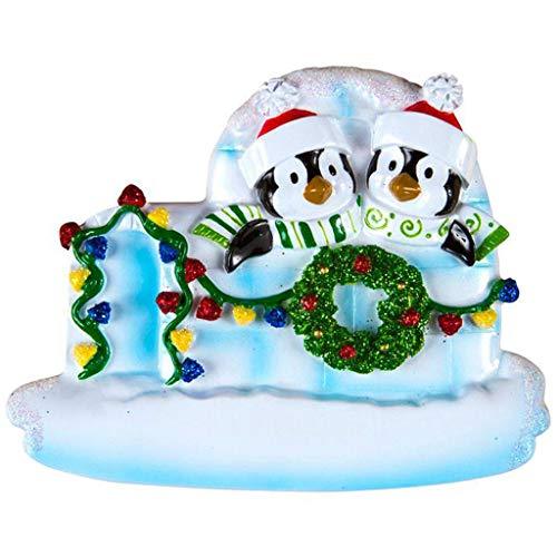 Igloo Penguin Family Personalized Ornament (Family of 2)