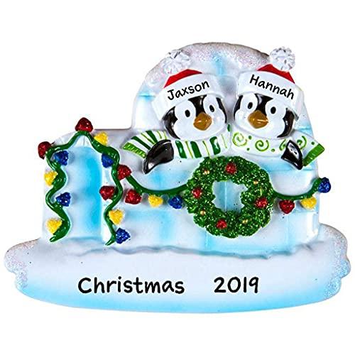Igloo Penguin Family Personalized Ornament (Family of 2)