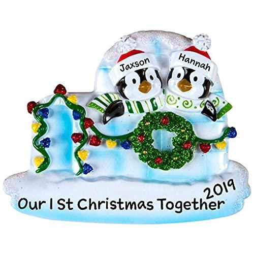 Igloo Penguin Family Personalized Ornament (Family of 2)