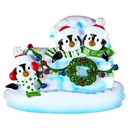 Igloo Penguin Family Personalized Ornament (Family of 3)