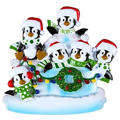 Igloo Penguin Family Personalized Ornament (Family of 6)
