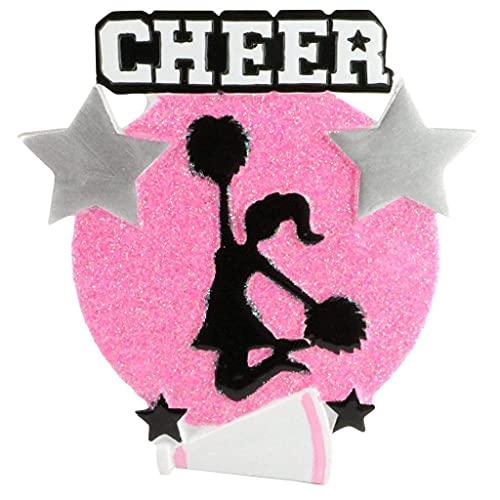 Jumping Cheerleader Pink Silhouette Personalized Ornament