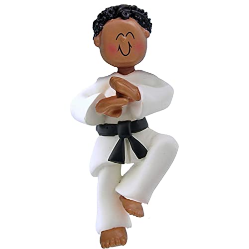 Karate Boy Personalized Ornament (African American Boy) Default Title
