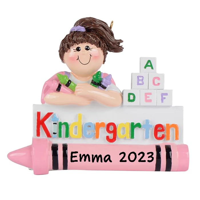 Kindergarten Personalized Ornament - Girl Starting Kindergarten