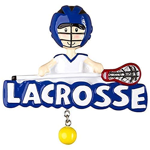 Lacrosse Boy Christmas Personalized Ornament