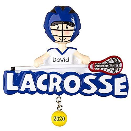 Lacrosse Boy Christmas Personalized Ornament