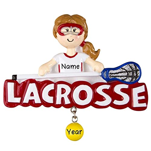 Lacrosse Girl Personalized Ornament