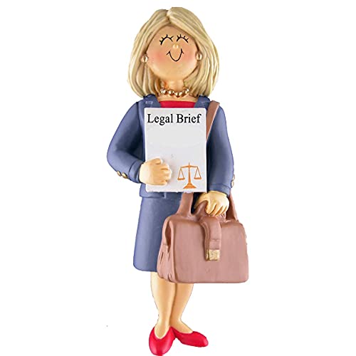 Lawyer Personalized Ornament (Female Blonde) Default Title
