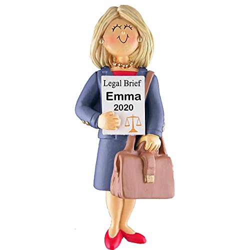 Lawyer Personalized Ornament (Female Blonde)
