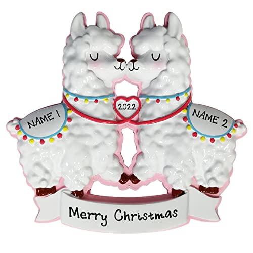 Llama Couple Personalized Christmas Ornament