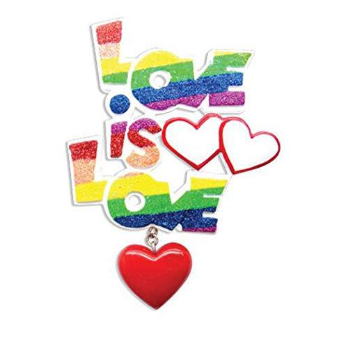 Love is Love Same Sex Couple Personalized Ornament
