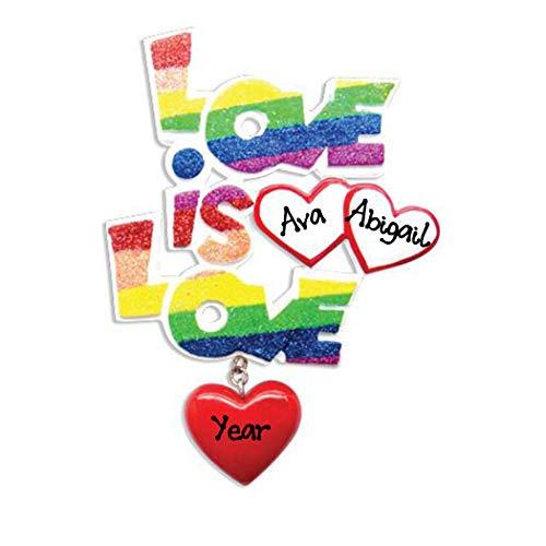 Love is Love Same Sex Couple Personalized Ornament